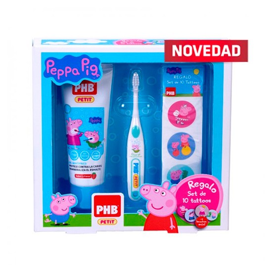 PHB Pack Petit Peppa Pig cepillo dental + dentífrico + gadget diseño 1u Imagen de PHB Pack Petit Peppa Pig cepillo dental + dentífrico + gadget diseño 1u