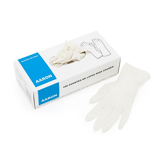 Aaron Guantes latex talla grande 100uds Imagen de Aaron Guantes latex talla grande 100uds