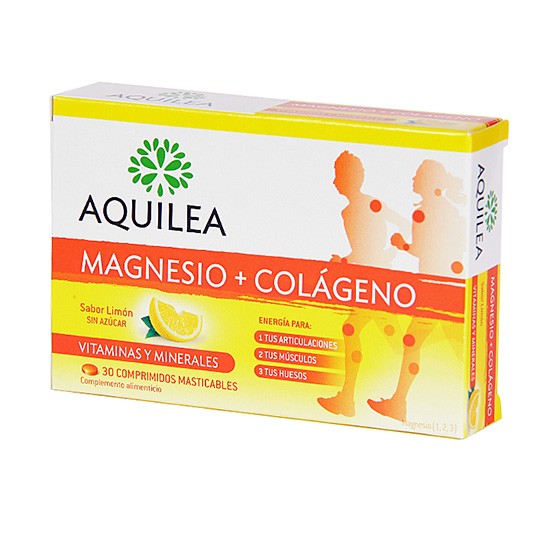 Aquilea Magnesio colageno 30 comp limon Imagen de Aquilea Magnesio colageno 30 comp limon