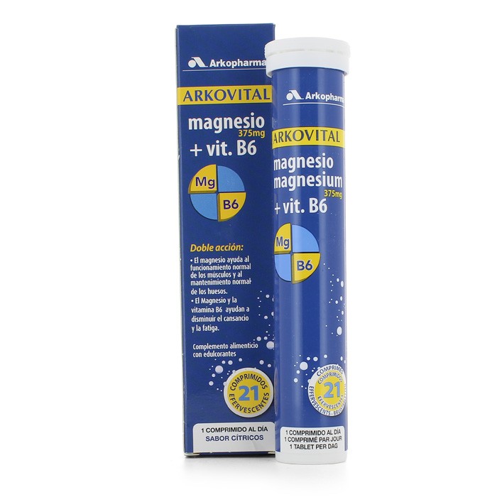 Arkopharma Arkovital magnesio + B6 21 comprimidos de 375mg Imagen de Arkopharma Arkovital magnesio + B6 21 comprimidos de 375mg
