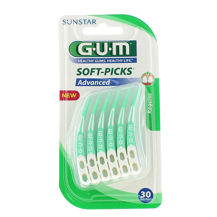 GUM SOFT PICKS ADVANCED REGULAR 30 UDS Imagen de GUM SOFT PICKS ADVANCED REGULAR 30 UDS