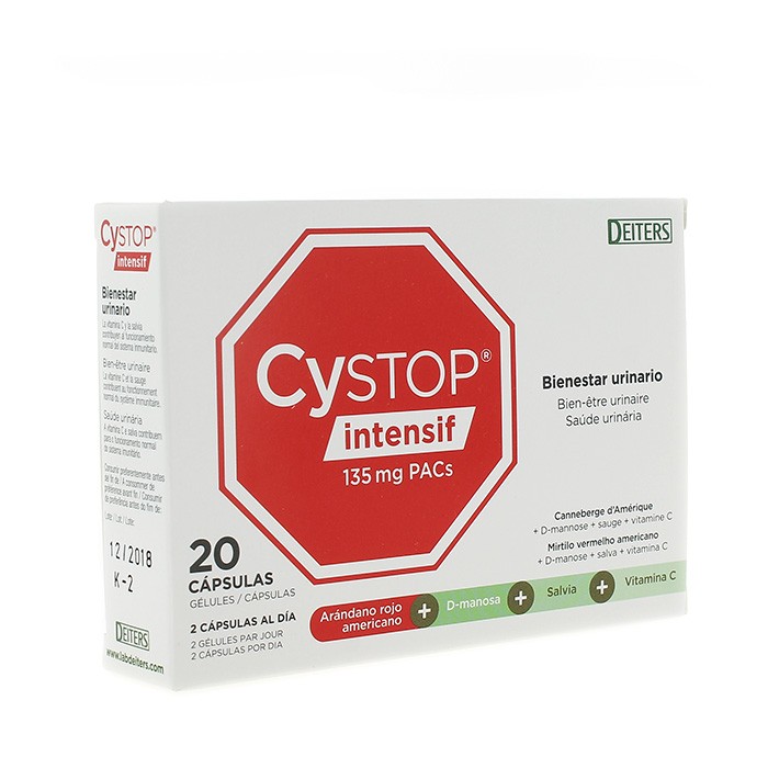 CYSTOP INTENSIF BIENESTAR URINARIO 20CAP Imagen de CYSTOP INTENSIF BIENESTAR URINARIO 20CAP