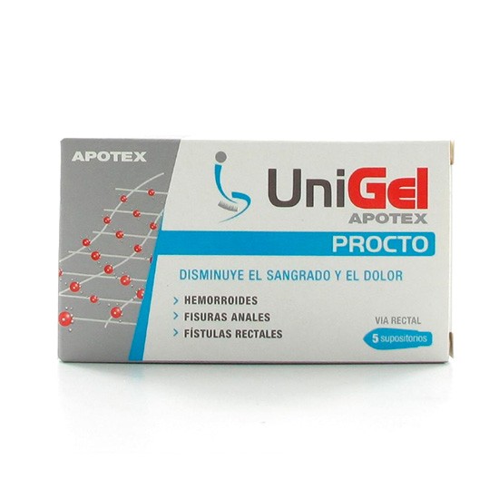 Apotex unigel procto 5 supositorios Imagen de Apotex unigel procto 5 supositorios