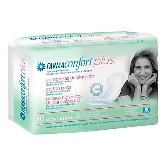 Farmaconfort Compresa algodón super 10uds Imagen de Farmaconfort Compresa algodón super 10uds