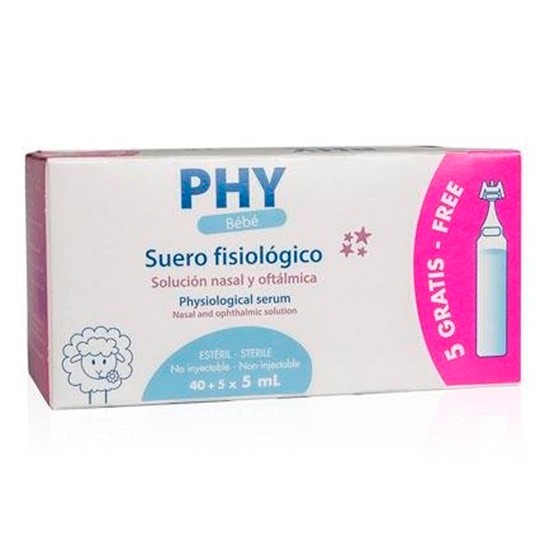 Phy Suero fisiológico bebe 40+5uds Imagen de Phy Suero fisiológico bebe 40+5uds
