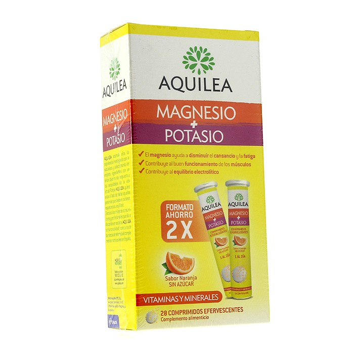 Aquilea Magnesio y potasio efervescente 14 cápsulas duplo Imagen de Aquilea Magnesio y potasio efervescente 14 cápsulas duplo