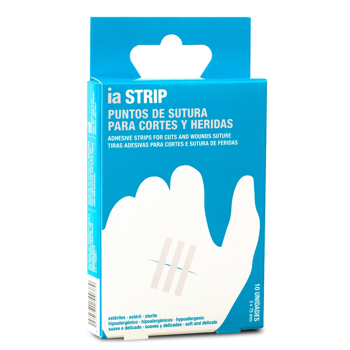 Interapothek puntos de sutura 3x75mm 10uds Imagen de Interapothek puntos de sutura 3x75mm 10uds