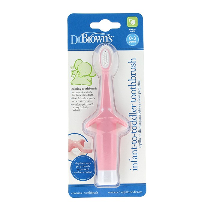 Dr.Brown's cepillo de dientes rosa 0-3 años Imagen de Dr.Brown's cepillo de dientes rosa 0-3 años