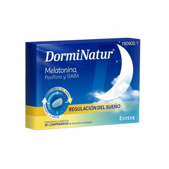 Dorminatur Melatonina, Pasiflora y Gaba 30 compr Imagen de Dorminatur Melatonina, Pasiflora y Gaba 30 compr