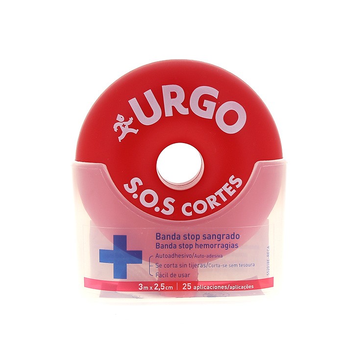 Urgo Sos Cortes banda adhesiva stop sangrado 3mx2,5cm Imagen de Urgo Sos Cortes banda adhesiva stop sangrado 3mx2,5cm
