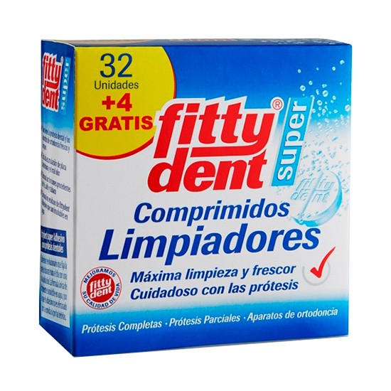 FITTYDENT LIMPIADOR 32 TABLETAS + 4 GRAT Imagen de FITTYDENT LIMPIADOR 32 TABLETAS + 4 GRAT