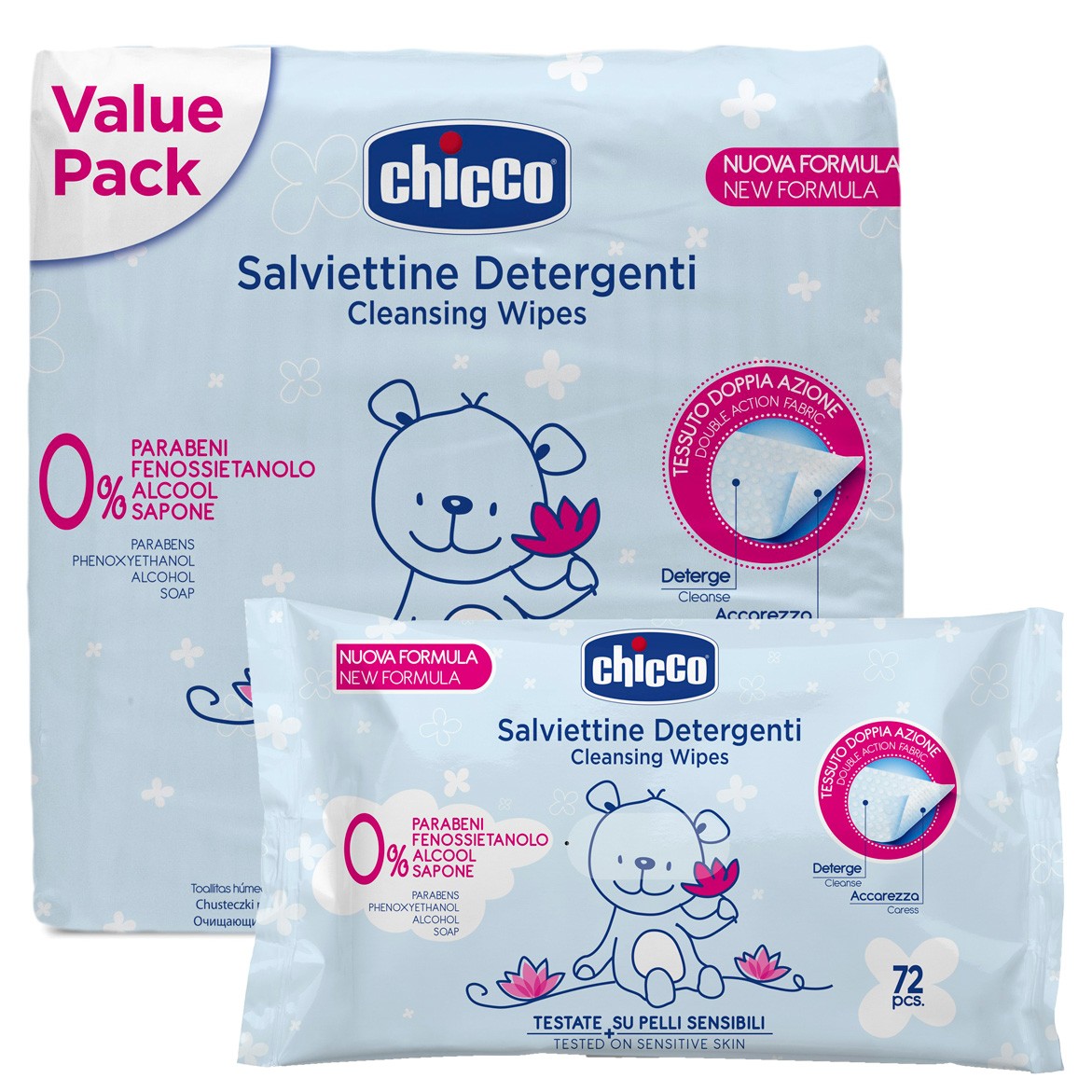 Chicco toallitas pack 4 x 72u Imagen de Chicco toallitas pack 4 x 72u