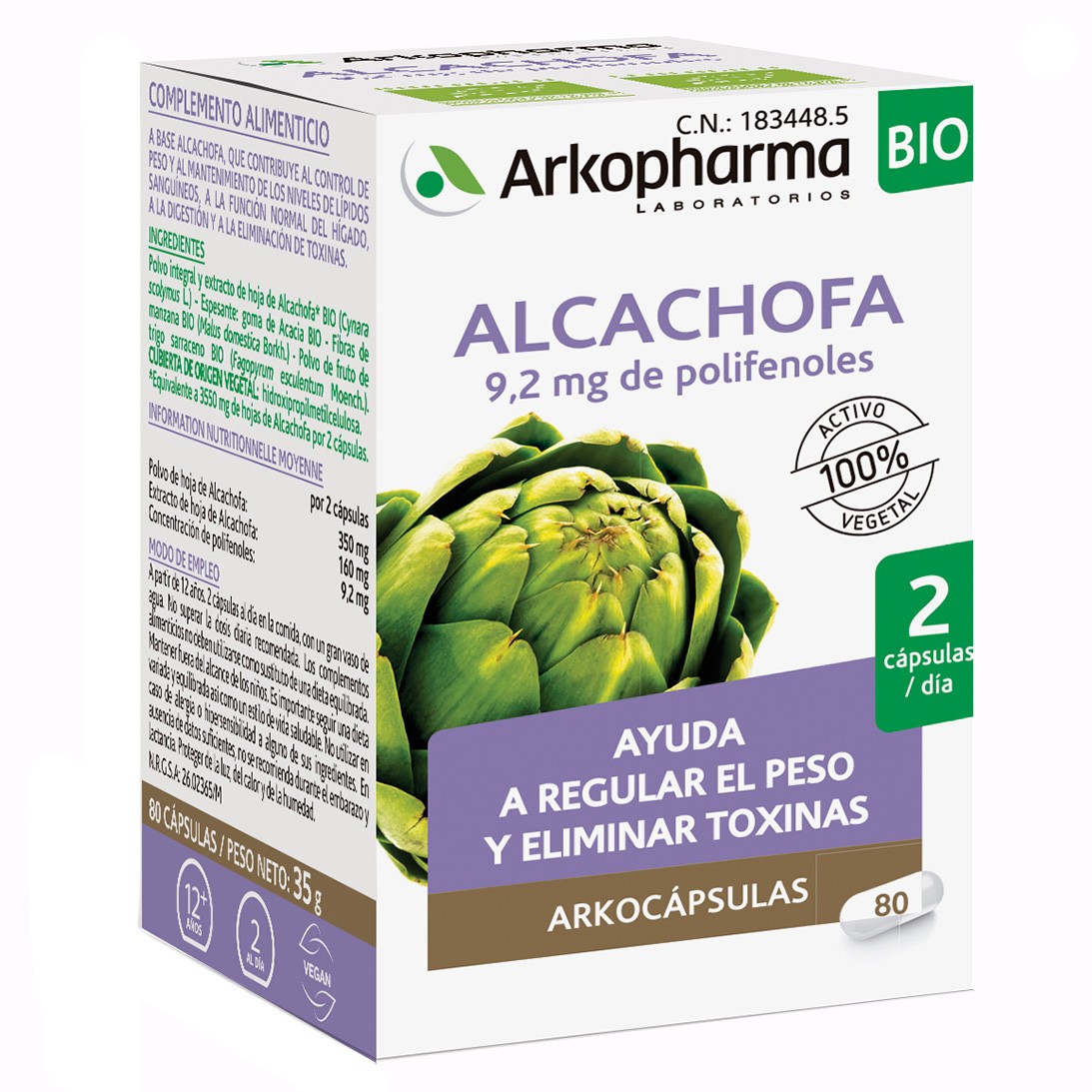 Arkopharma Arkocápsulas alcachofa bio 80 cápsulas Imagen de Arkopharma Arkocápsulas alcachofa bio 80 cápsulas