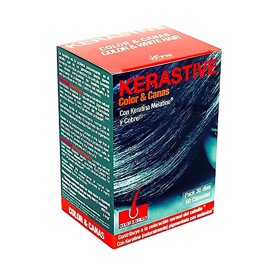 Kerastive color y canas con melatine+cobre 60 cápsulas Imagen de Kerastive color y canas con melatine+cobre 60 cápsulas