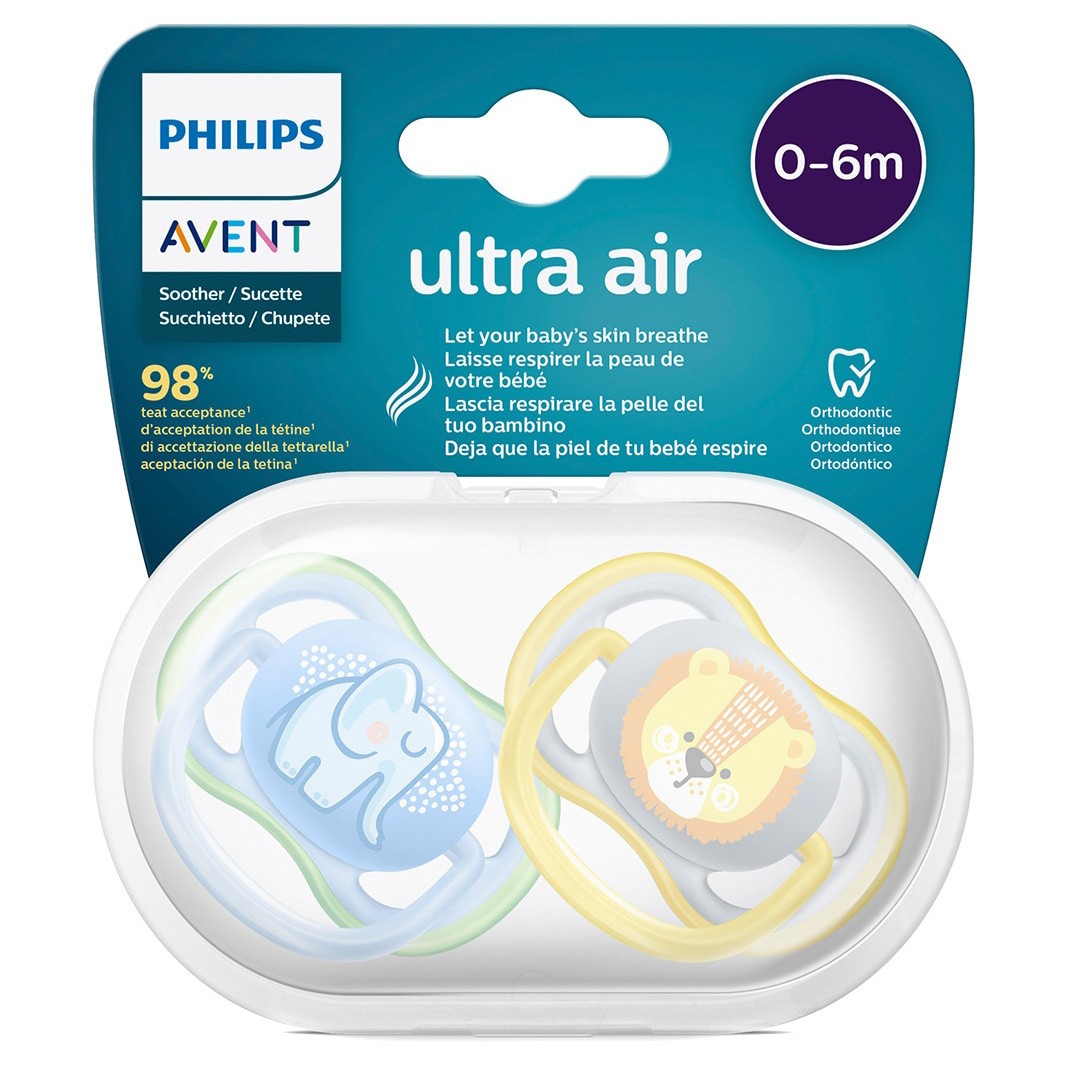 Avent chupete ultra air decorado 0-6 niño Imagen de Avent chupete ultra air decorado 0-6 niño
