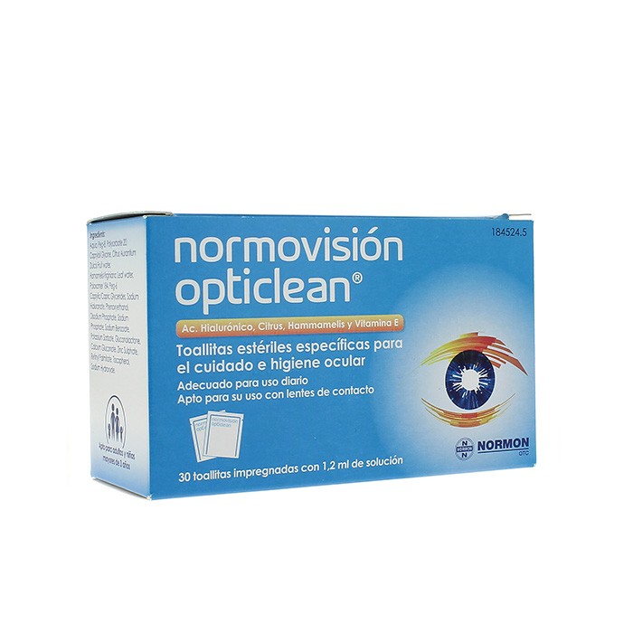 NORMOVISION OPTICLEAN 30 TOALLITAS Imagen de NORMOVISION OPTICLEAN 30 TOALLITAS