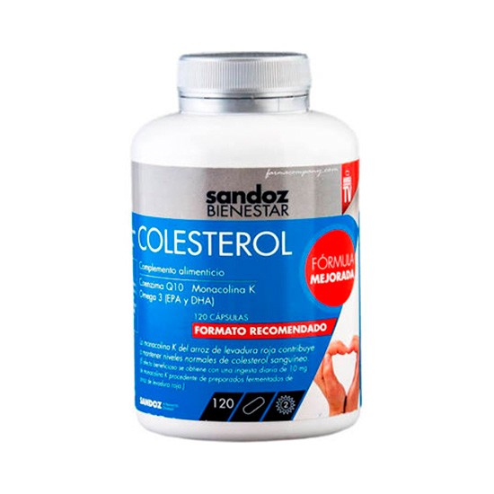 Sandoz Bienestar Colesterol bote 120 cápsulas Imagen de Sandoz Bienestar Colesterol bote 120 cápsulas