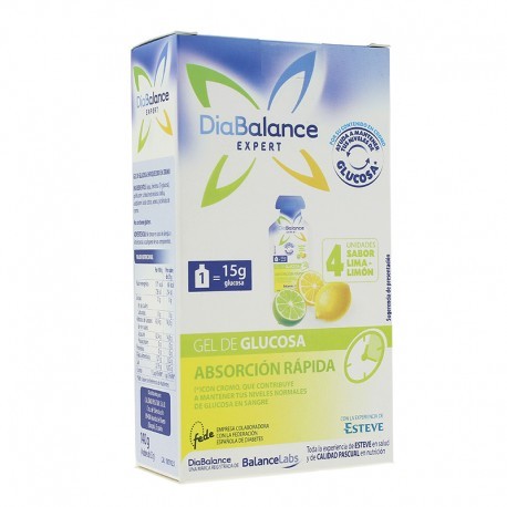 Diabalance Expert glucosa absorción rápida sabor limón 4 sobres Imagen de Diabalance Expert glucosa absorción rápida sabor limón 4 sobres