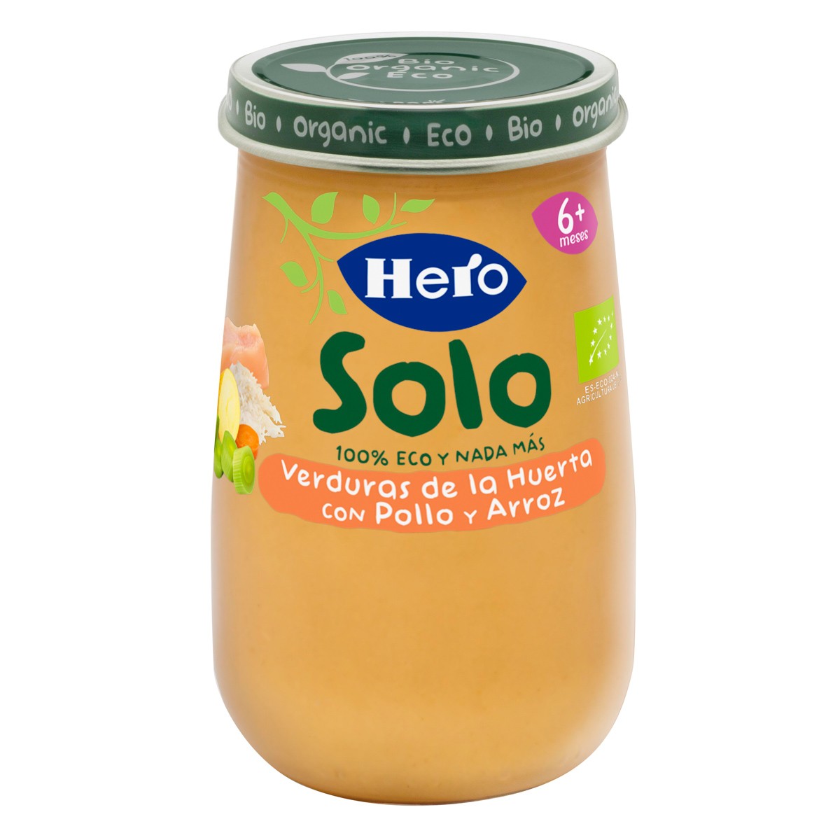 Hero Baby Solo ecológico verdura pollo y arroz 190g Imagen de Hero Baby Solo ecológico verdura pollo y arroz 190g
