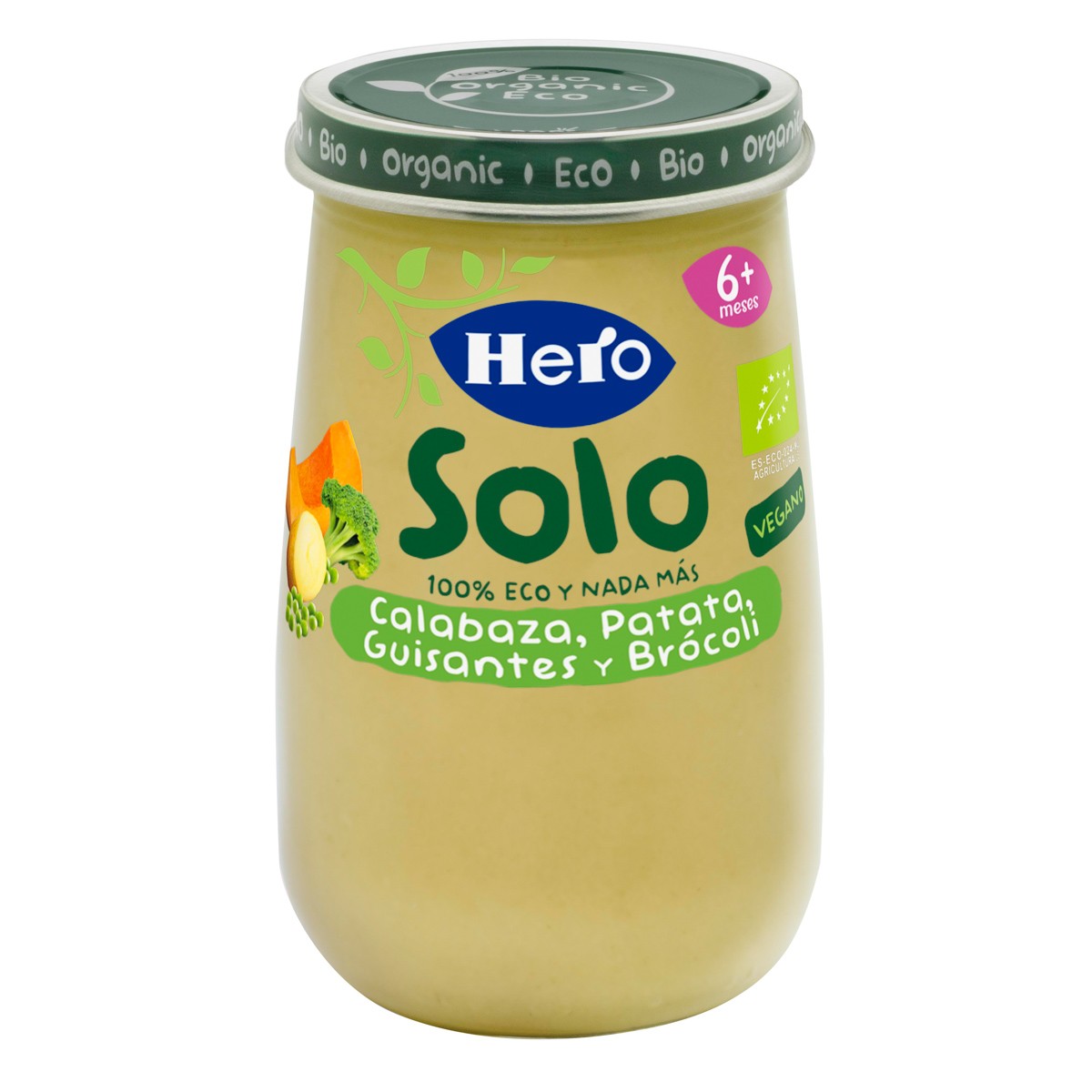 Hero Baby Solo ecológico crema de calabaza y puré de patatas 190g Imagen de Hero Baby Solo ecológico crema de calabaza y puré de patatas 190g