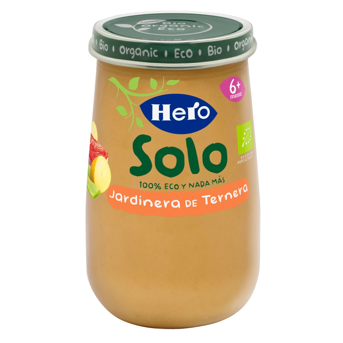 Hero Baby Solo ecológico jardinera de ternera 190g Imagen de Hero Baby Solo ecológico jardinera de ternera 190g