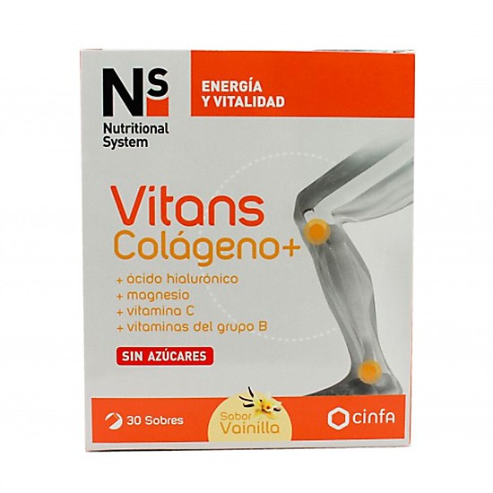 N+S Vitans Cogni colágeno + vainilla 30 sobres Imagen de N+S Vitans Cogni colágeno + vainilla 30 sobres