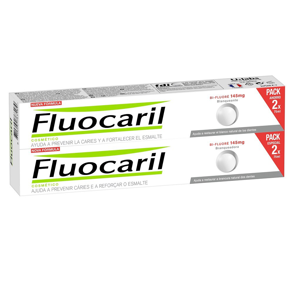 Fluocaril bifluor pasta blanqueante 75mlx2u Imagen de Fluocaril bifluor pasta blanqueante 75mlx2u
