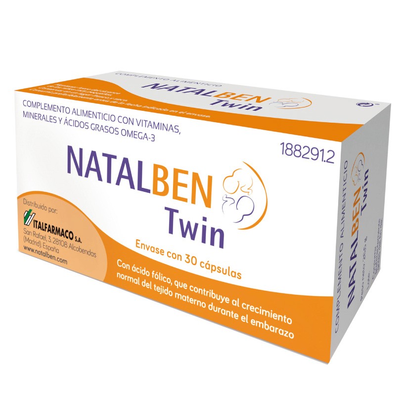 Natalben twin embarazo gemelar 30 cápsulas Imagen de Natalben twin embarazo gemelar 30 cápsulas
