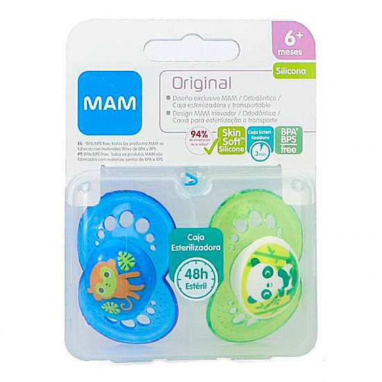 Mam baby chupete azul silicona original 6+ Imagen de Mam baby chupete azul silicona original 6+