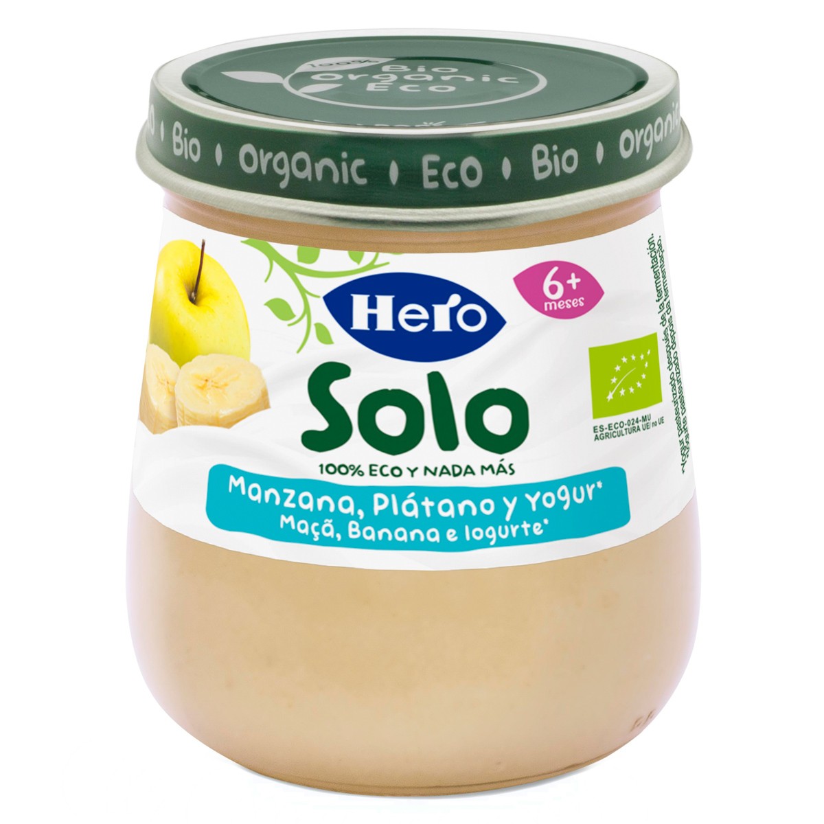 Hero baby solo eco manzana platano y yogur 120g Imagen de Hero baby solo eco manzana platano y yogur 120g