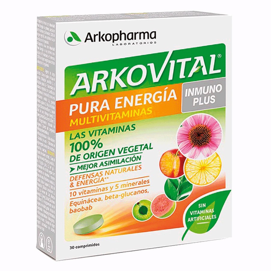 Akkopharma Pura Energía Inmunidad complemento 30 comprimidos Imagen de Akkopharma Pura Energía Inmunidad complemento 30 comprimidos