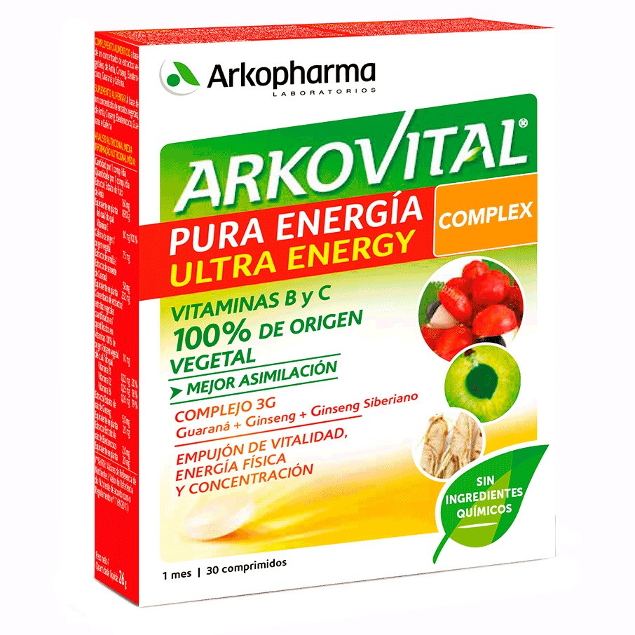 Arkopharma Arkovital Pura Energía Ultra 30 comprimidos Imagen de Arkopharma Arkovital Pura Energía Ultra 30 comprimidos