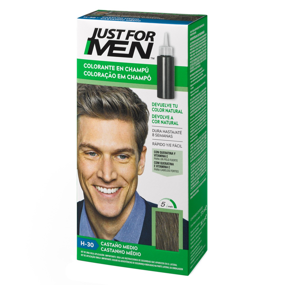 Imagen de Just for men colorante en champú castaño medio