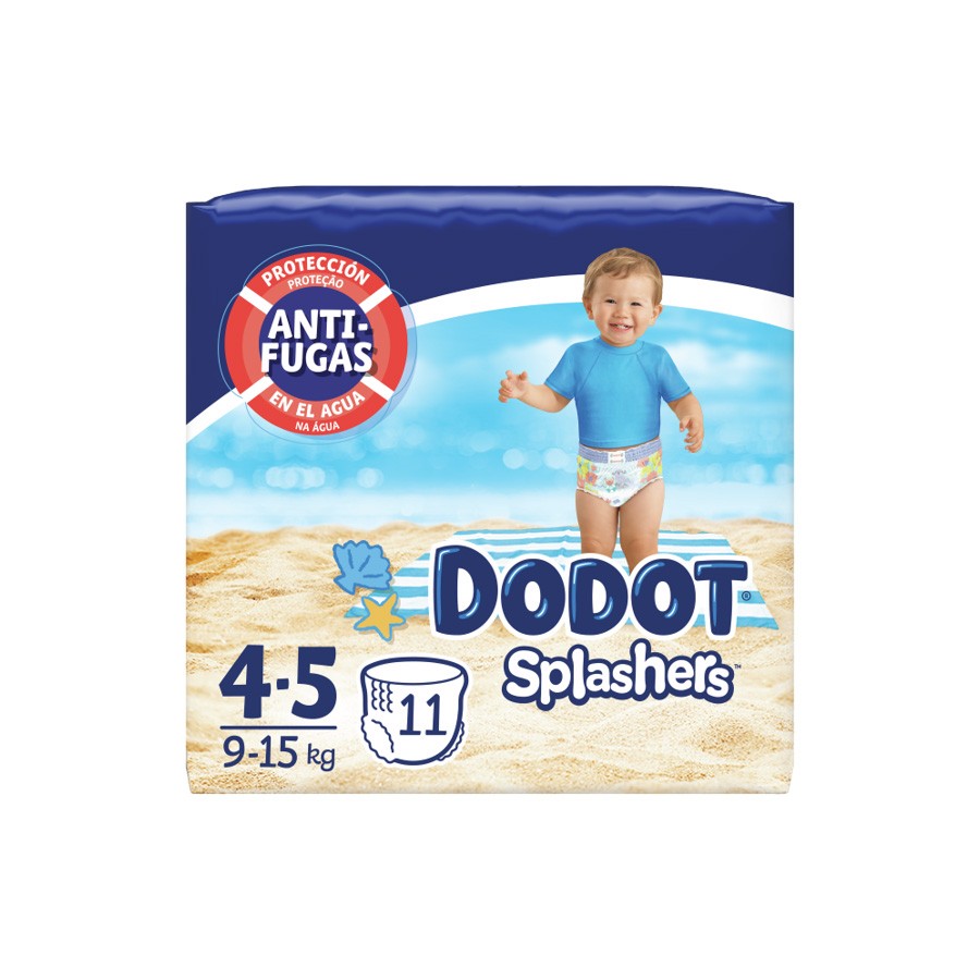 Dodot Pañal splashers T/4 9-15kg 11uds Imagen de Dodot Pañal splashers T/4 9-15kg 11uds