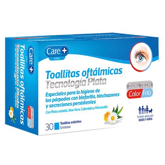 Care+ toallitas oftalmicas plata 30uds Imagen de Care+ toallitas oftalmicas plata 30uds