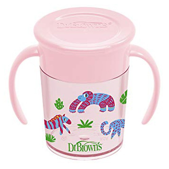Dr.Brown's vaso 360 sin boquilla rosa con asas 200ml Imagen de Dr.Brown's vaso 360 sin boquilla rosa con asas 200ml
