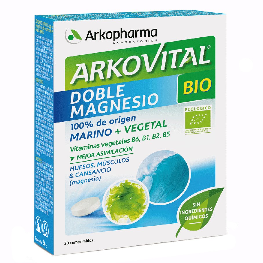 Arkopharma Arkovital doble magnesio bio 30 comprimidos Imagen de Arkopharma Arkovital doble magnesio bio 30 comprimidos