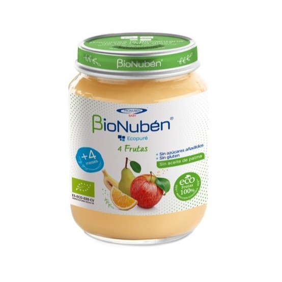Bionuben ecopuré 4 frutas 200g Imagen de Bionuben ecopuré 4 frutas 200g