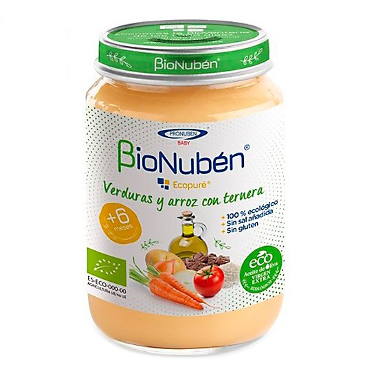 Bionuben ecopuré verdura/arroz/ternera 250g Imagen de Bionuben ecopuré verdura/arroz/ternera 250g