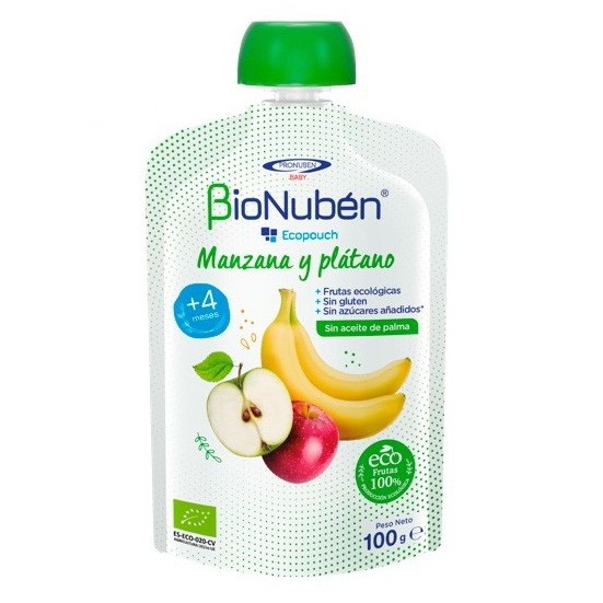 Bionuben ecopouch manzana/platano 100g Imagen de Bionuben ecopouch manzana/platano 100g