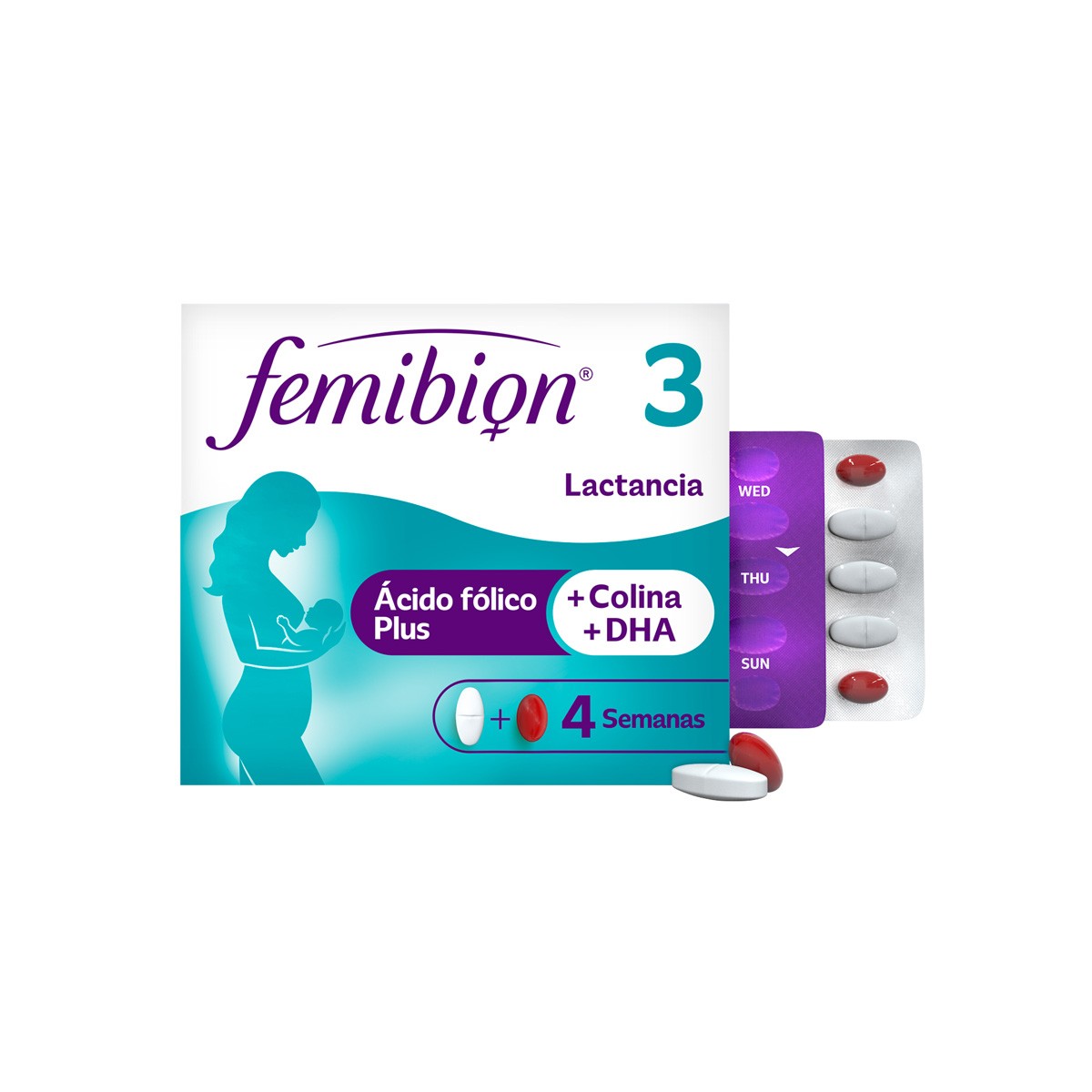 Femibion 3 multivitaminas mujer lactancia con ácido fólico 28caps + _x000D_
28comp Imagen de Femibion 3 multivitaminas mujer lactancia con ácido fólico 28caps + _x000D_
28comp