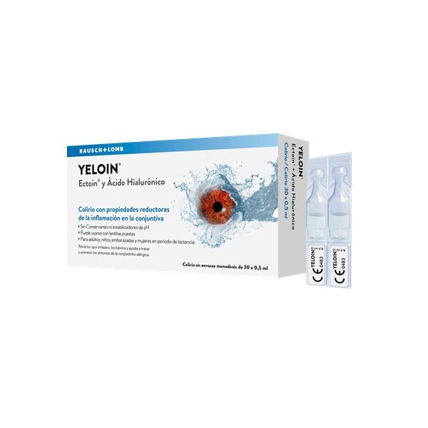 Yeloin colirio ojo irritado solucion oftalmica 2% 30 monodosis Imagen de Yeloin colirio ojo irritado solucion oftalmica 2% 30 monodosis