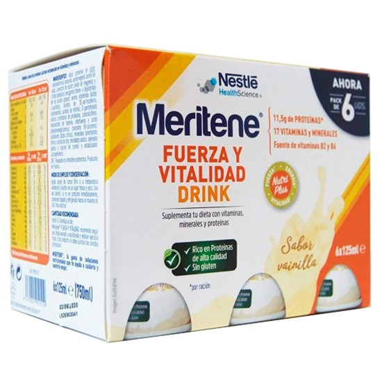 Meritene drink vainilla 6x125 ml pack Imagen de Meritene drink vainilla 6x125 ml pack