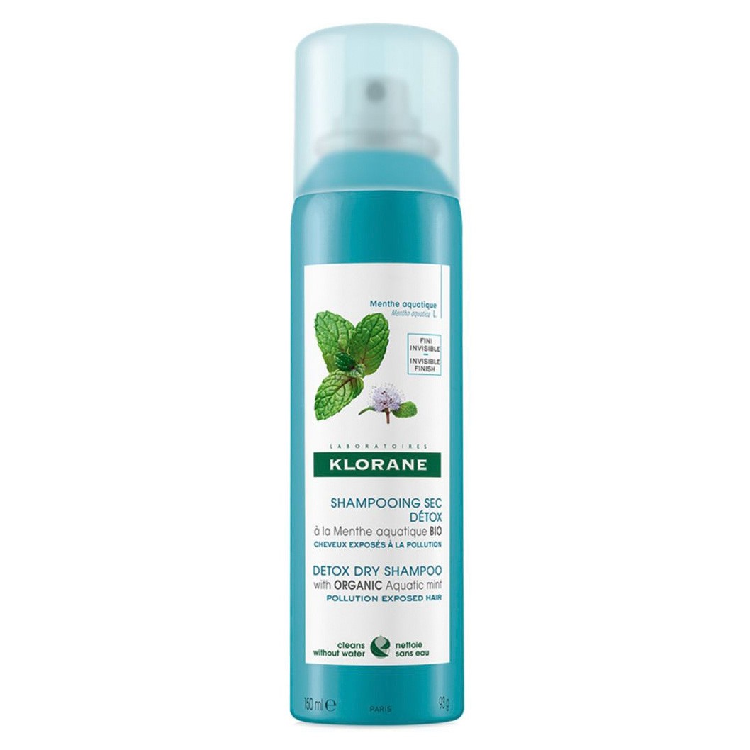 Klorane champú seco detox de menta acuática bio 150ml Imagen de Klorane champú seco detox de menta acuática bio 150ml