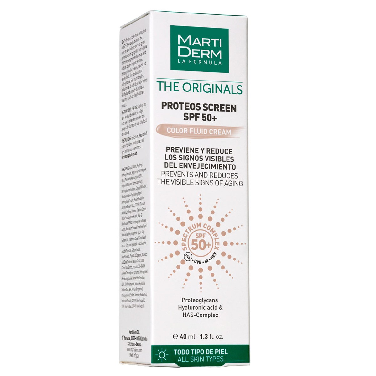 MartiDerm The Originals Proteos Screen SPF 50+ Color Fluid Cream 40 ml Imagen de MartiDerm The Originals Proteos Screen SPF 50+ Color Fluid Cream 40 ml