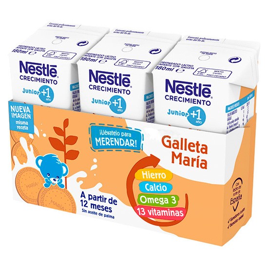 Nestlé junior crec.3 + gall. Maria 3x180ml Imagen de Nestlé junior crec.3 + gall. Maria 3x180ml