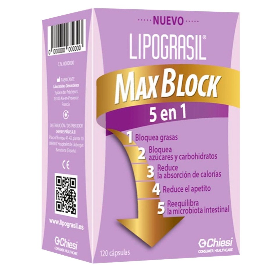 Lipograsil max block 5 en 1 120 capsulas Imagen de Lipograsil max block 5 en 1 120 capsulas