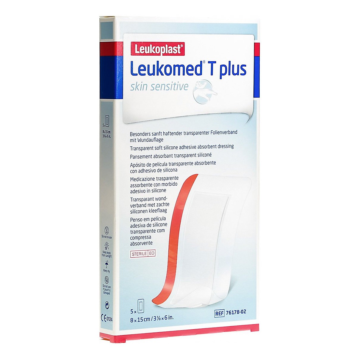 Leukomed T Plus Skin Sensitive apósitos 8cmx15cm 5u Imagen de Leukomed T Plus Skin Sensitive apósitos 8cmx15cm 5u
