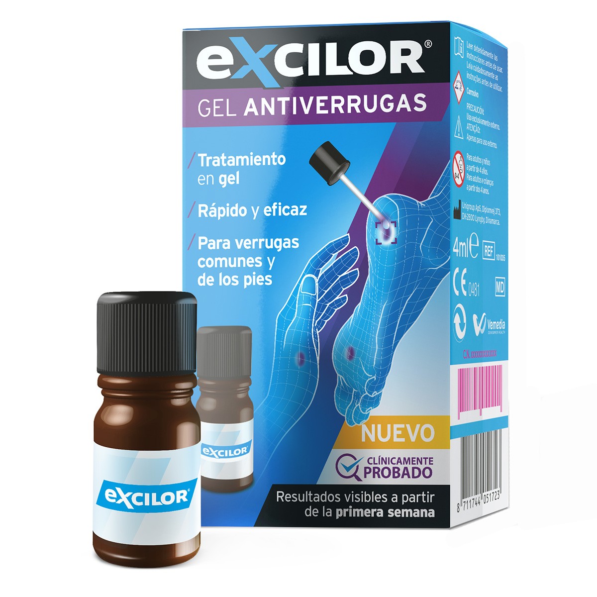 Excilor gel antiverrugas 4ml Imagen de Excilor gel antiverrugas 4ml