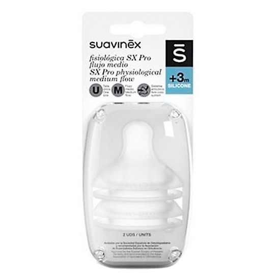 Suavinex tetina fisiologica flujo M silicona 2u Imagen de Suavinex tetina fisiologica flujo M silicona 2u
